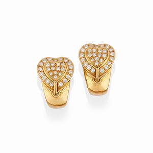  - Orecchini in oro giallo 18K e diamanti