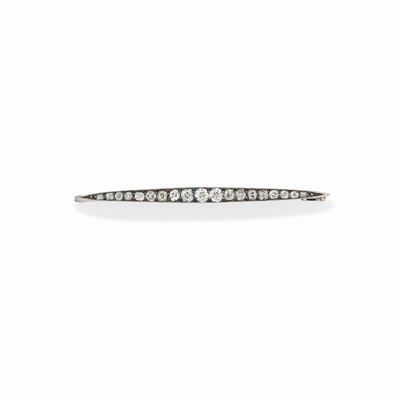 Spilla in argento e oro rosso 18K con diamanti taglio vecchio