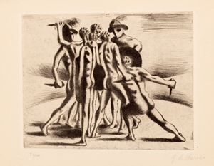 de Chirico Giorgio - Gladiators' battle