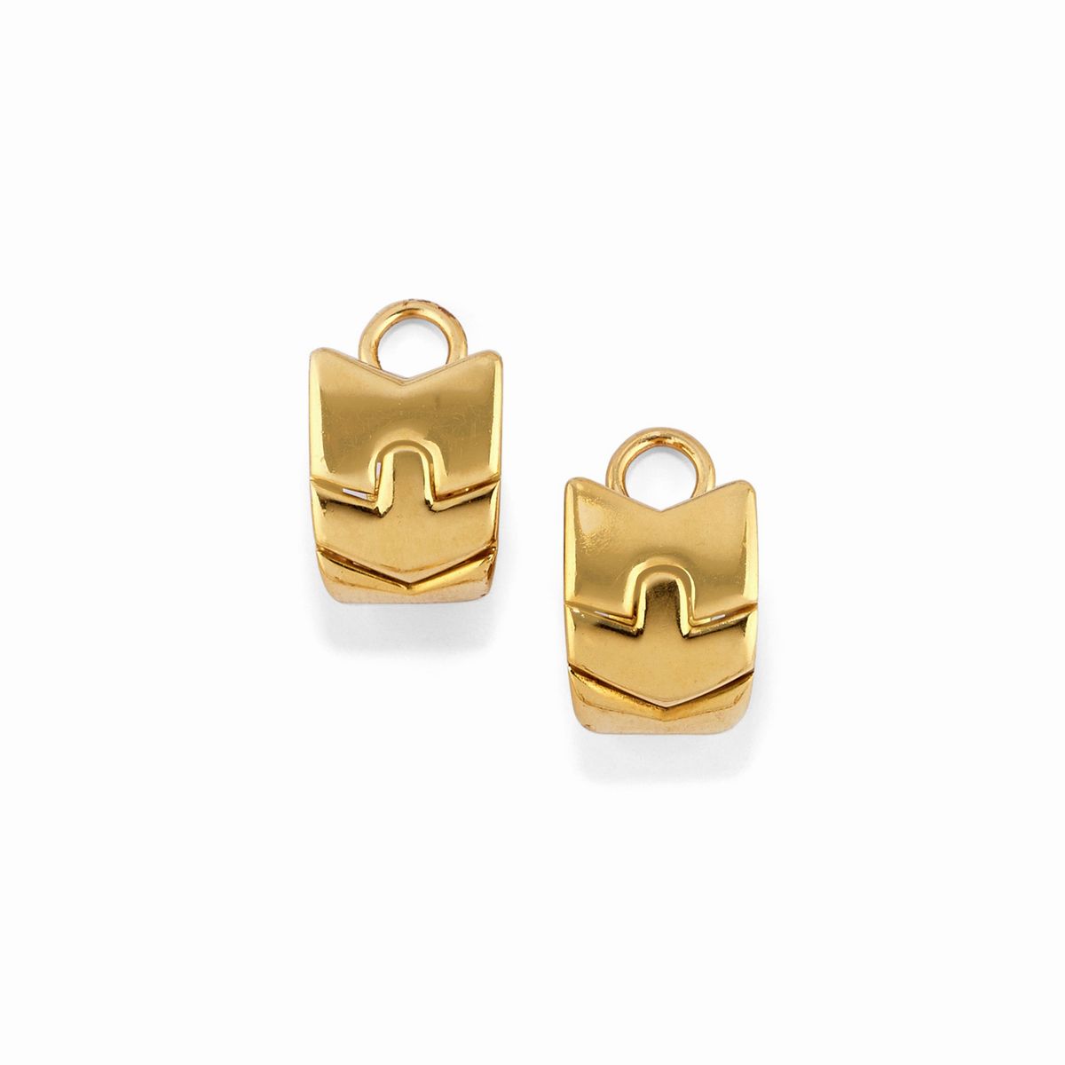 Demi parure in oro giallo 18K, collana a girocollo e orecchini a mezza luna