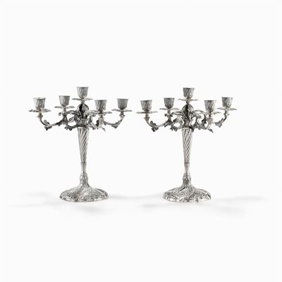 Coppia di Candelabri in Argento