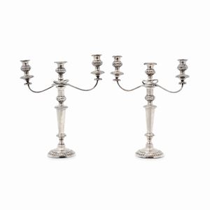 A couple of silver candelabra, 20th Century