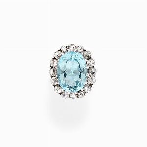 Aello in oro 18k, diamanti e topazio 