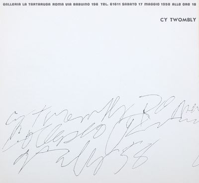 Locandina per la prima mostra personale europea, 1958 - Galleria La Tartaruga, Roma