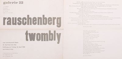 Pieghevole di invito alla mostra presso Galerie 22, Düsseldorf, 1960
