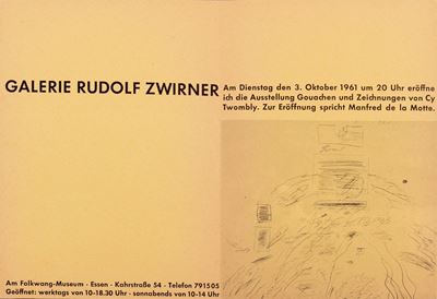 Invito alla mostra, Galerie Rudolf Zwirner, 1961
