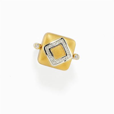 Anello in Oro 18k, Diamanti e Rubini