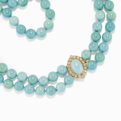 Demi Parure in Oro 18k, Diamanti e Turchesi