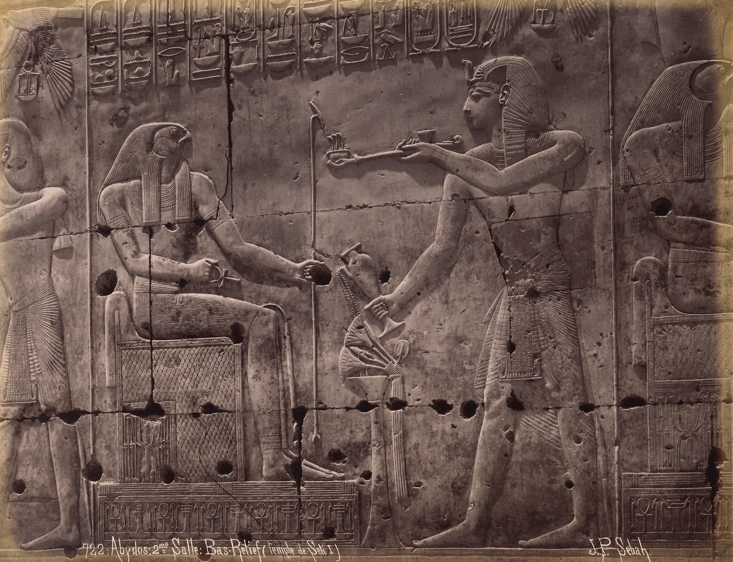 Pascal Sébah - Abydos: 2me Salle Bas-relief (temple De Seti I)