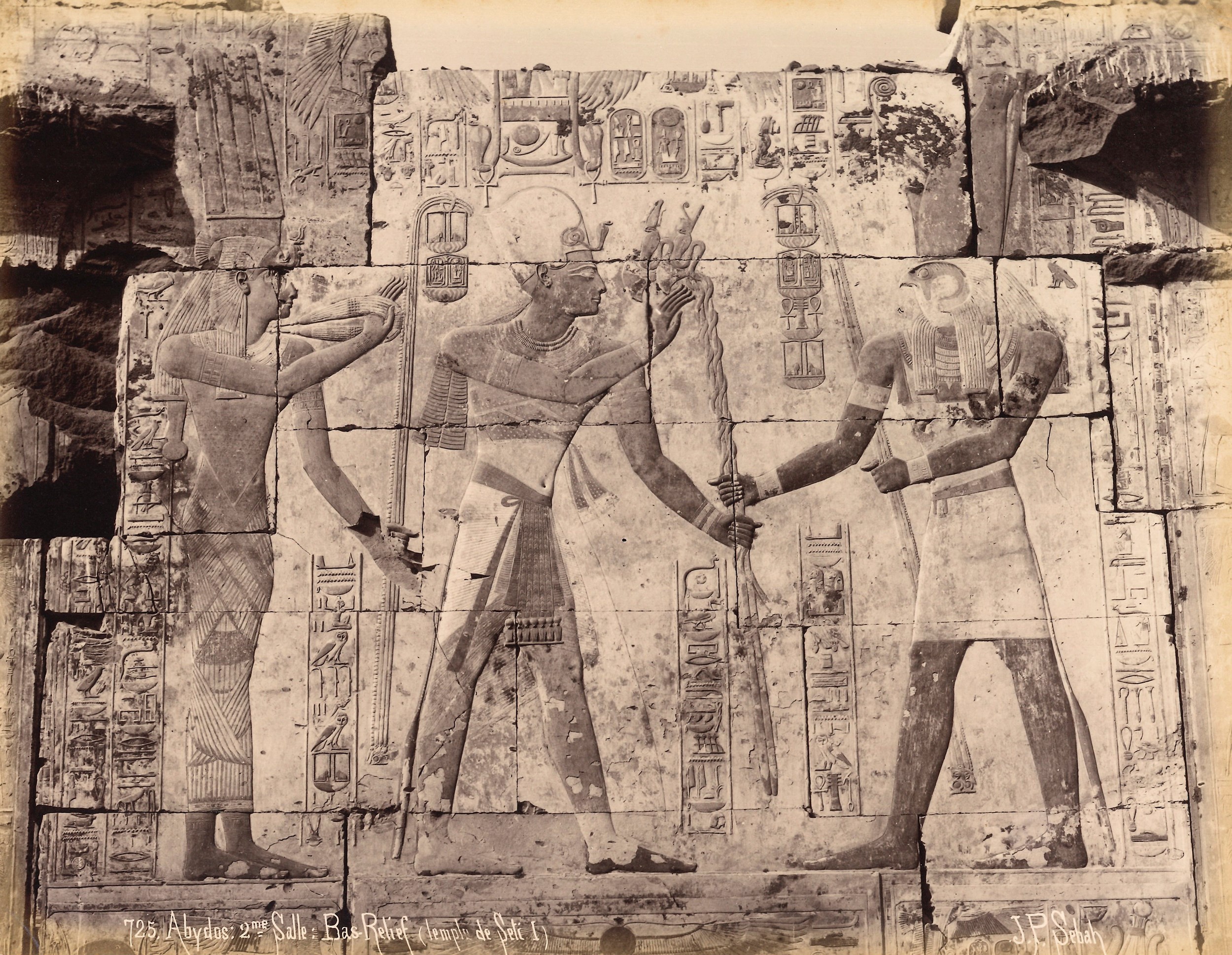 Pascal Sébah - Abydos: 2me Salle Bas-relief (temple De Seti I)