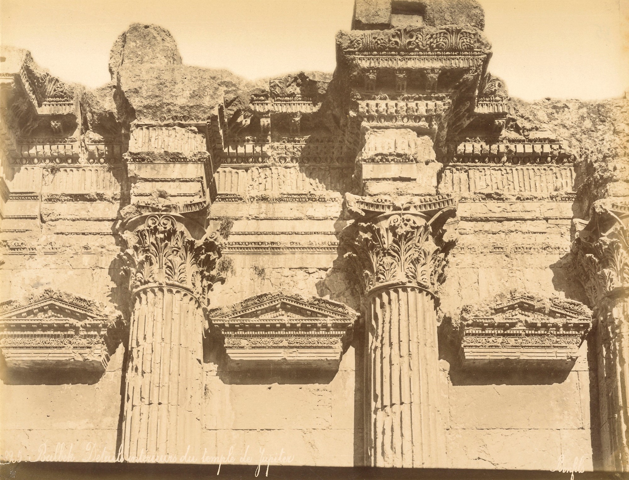 féLIX Bonfils - Balbek Temple De Venus ; Balbek, Detail Interieurs Du Temple De Jupiter