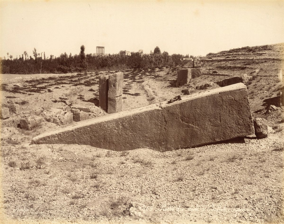 féLIX Bonfils - Pierre Du Midi a Balbek. Syrie ; Mur Cyclopéen À Balbek, Syrie