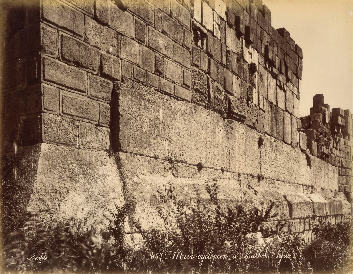 féLIX Bonfils - Pierre Du Midi a Balbek. Syrie ; Mur Cyclopéen À Balbek, Syrie
