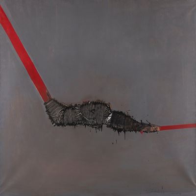 Struttura legata, acrilico su tela, 1967, cm 200 x 200