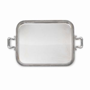 A silver tray with handles, Florence, 20th Century