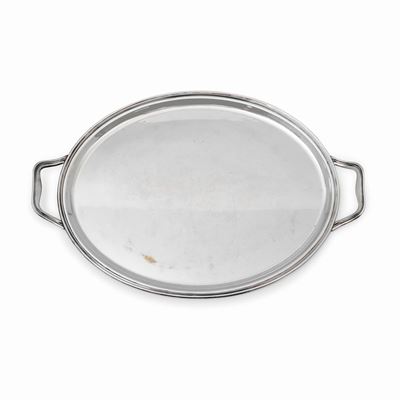 Guantiera in argento, forma ovale, Bologna, XX secolo