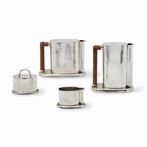 Ettore Sottsass per Cleto Munari - Servizio da tè e caffè in argento, 1982