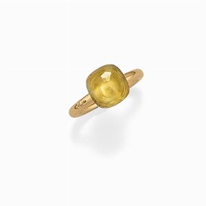 Anello in oro 18k e quarzo citrino