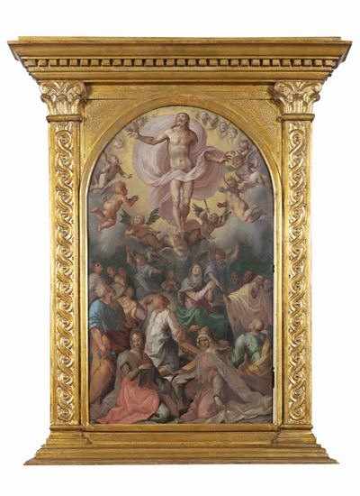 Ascensione di Cristo con la Vergine, gli Apostoli e le Sante Agnese ed Elena