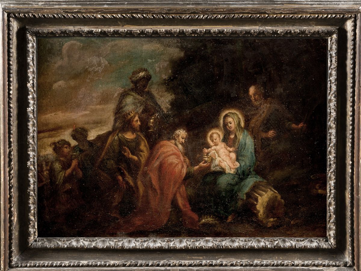 Scuola Napoletana, Secolo XVII - Adorazione dei Magi