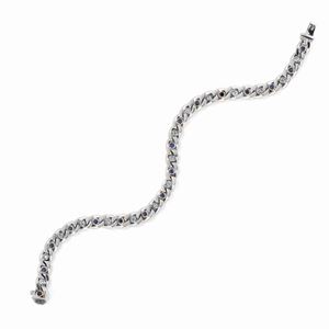  - Bracciale in oro bianco 18K, zaffiri e diamanti