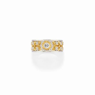 Anello in oro bicolore 18K con diamanti