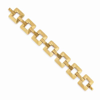 Bracciale, oro giallo 18k con motivi geometrici