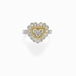 Aello in oro bicolore 18k e diamanti fancy yellow 