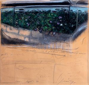 Guccione Piero - Study for the garden on the black car