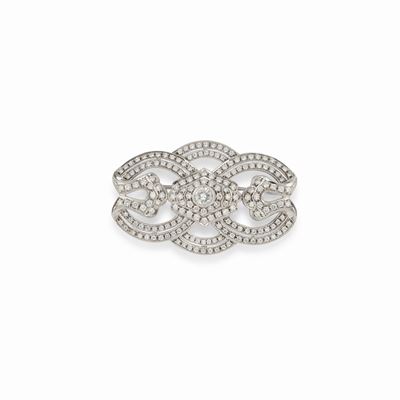Spilla in oro bianco 18K con diamanti taglio brillante