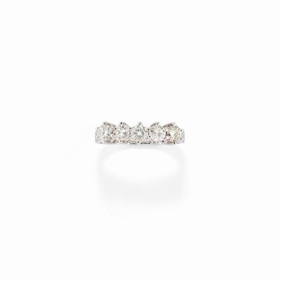 Anello in oro bianco 18K con diamanti taglio brillante, 0,75 ct
