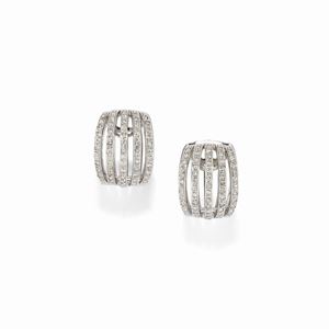  - Orecchini in oro bianco 18K e diamanti