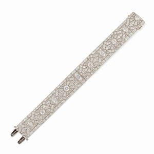  - Bracciale in platino e diamanti, 1920 circa