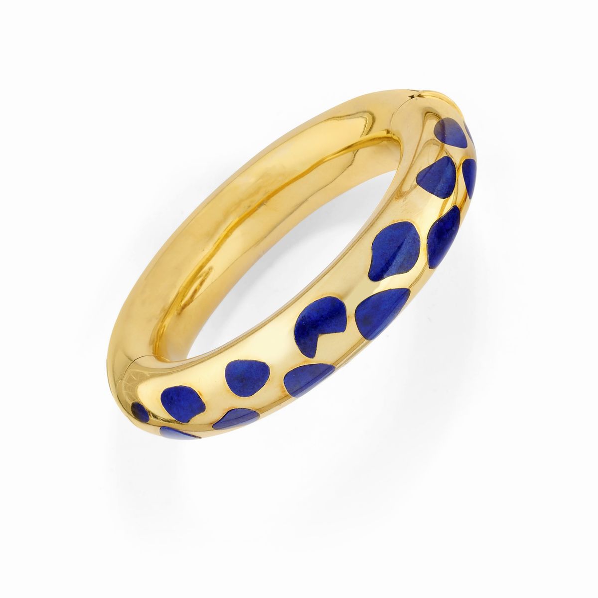 Tiffany & Co. - Coppia di bracciali in oro giallo 18K con decorazione in lapislazzuli e corniola