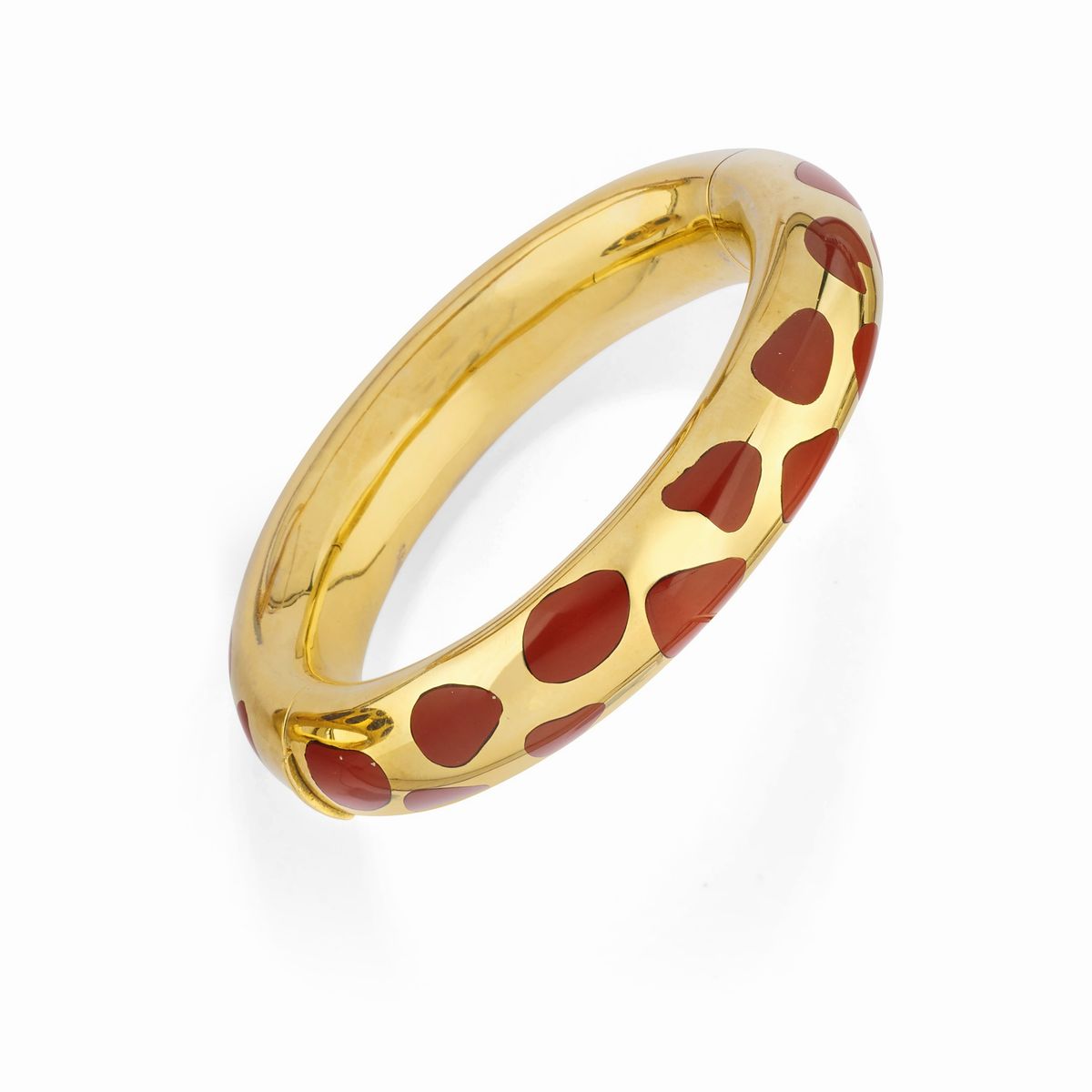Tiffany & Co. - Coppia di bracciali in oro giallo 18K con decorazione in lapislazzuli e corniola