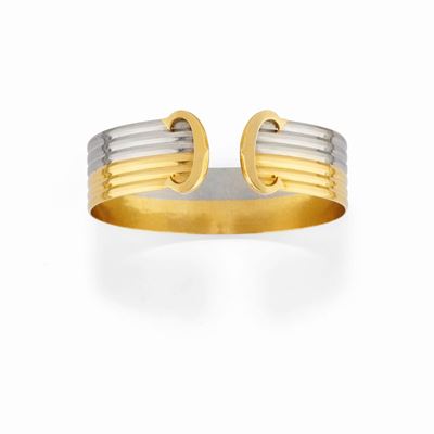 Bracciale in oro bicolore 18K con terminali a 'C'