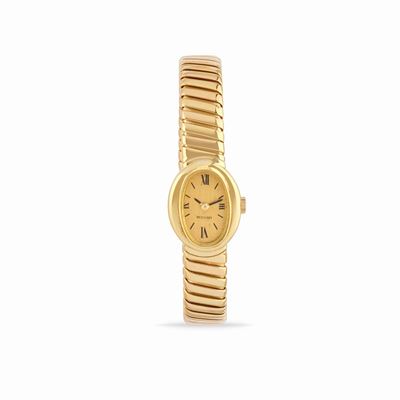 Orologio da donna in oro giallo 18K, movimento a carica manuale