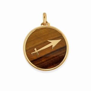 A 18k yellow gold and tiger's eye pendant, Bulgari