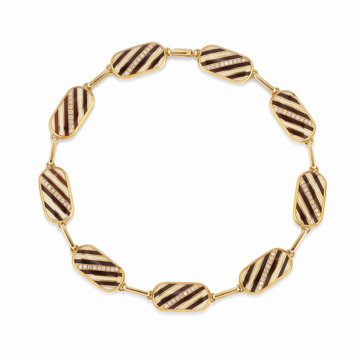 Demi-parure in Oro Giallo 18k, Diamanti e Pietre Dure, 1970 Circa