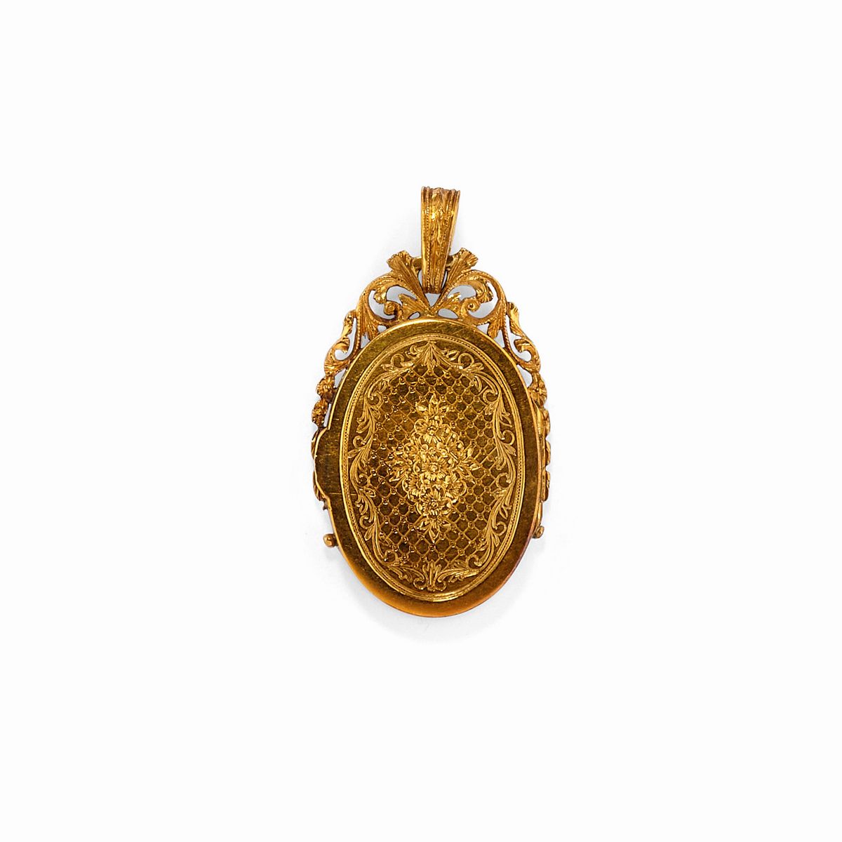 Gruppo di gioielli in oro giallo 18K e oro rosso 9K con cammeo e perle