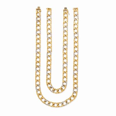 Faraone, Due collane in oro bicolore 18K con diamanti