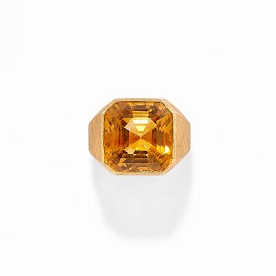 Anello in Oro Giallo 18k con Quarzo Citrino