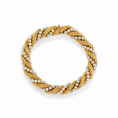 Bracciale in oro giallo 18K con perle coltivate