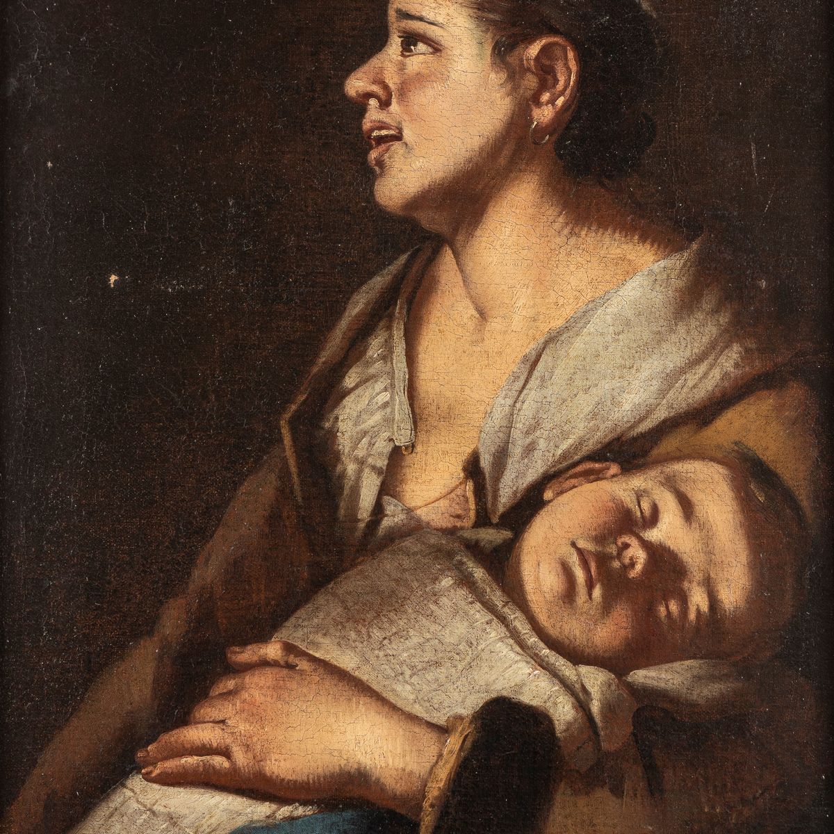Scuola Napoletana, Fine Secolo XVII - Inizi Secolo XVIII - Madre con Bambino