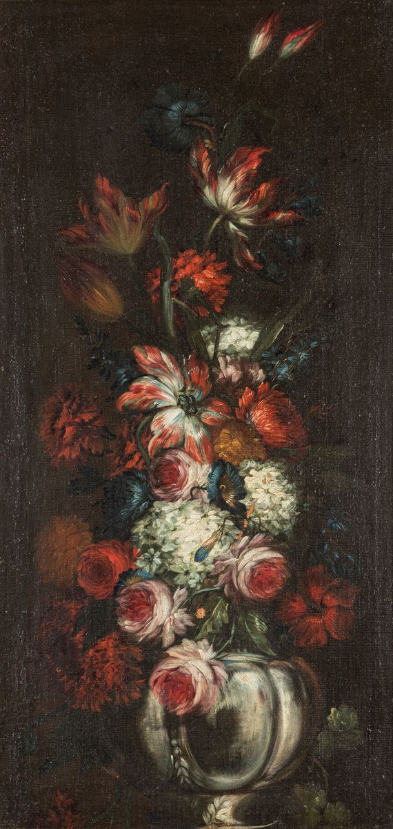 Scuola Dell'italia Settentrionale, Inizi Secolo XVIII - Trionfi di Fiori in un Vaso (en Pendant)