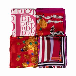 Lot of 4 silk twill scarves