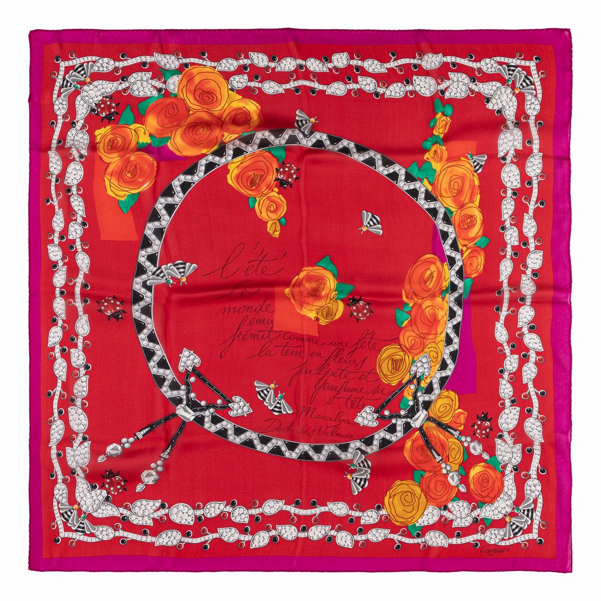 Cartier, Yves Saint Laurent, Emilio Pucci, Dior - Lotto di 4 Foulards