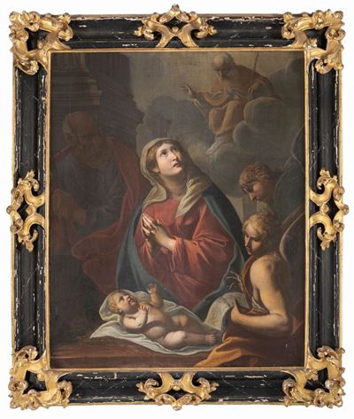 Sacra Famiglia con Angeli, Dio Padre e Spirito Santo