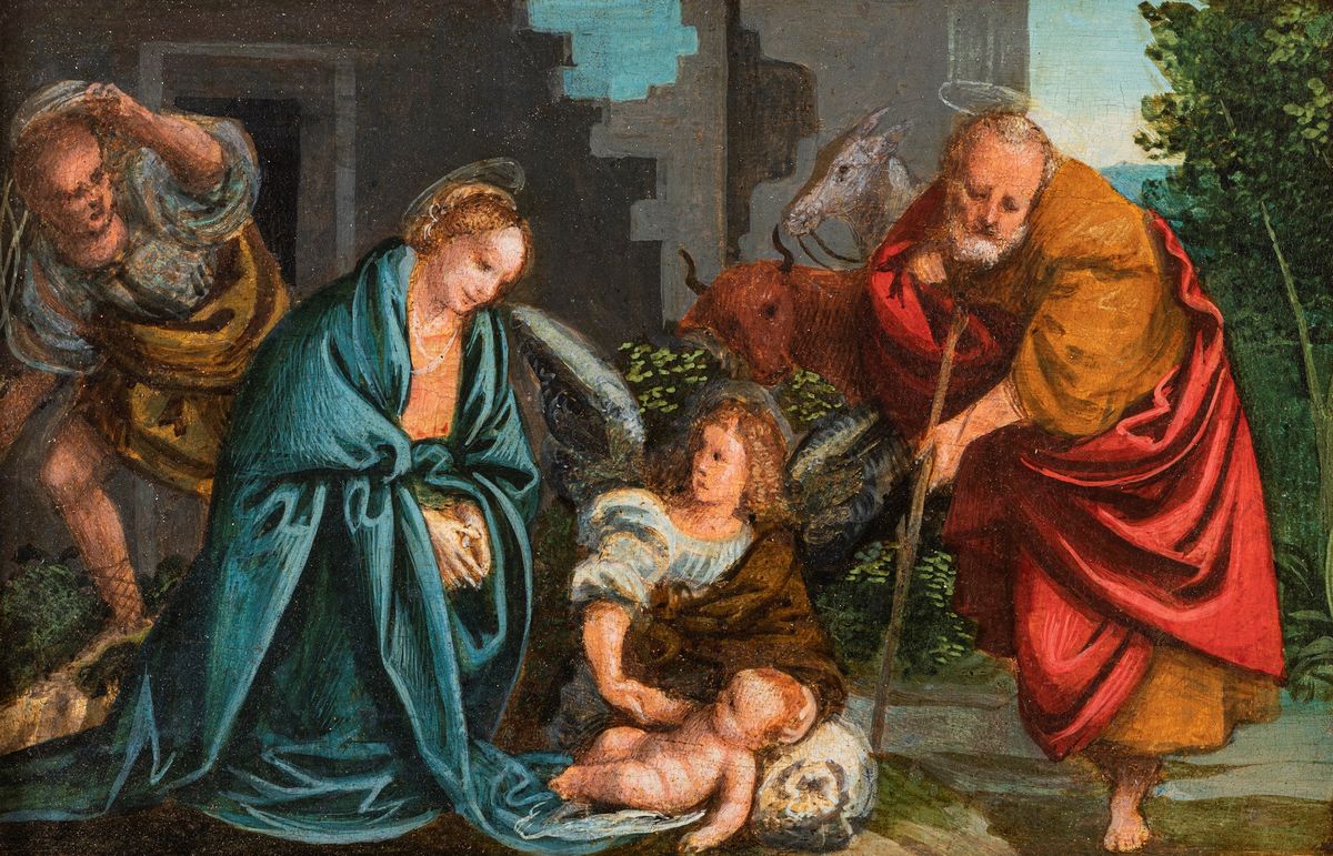 Scuola Piemontese, Seconda Metà del Secolo XVI - Natività, Adorazione dei Magi e Fuga in Egitto