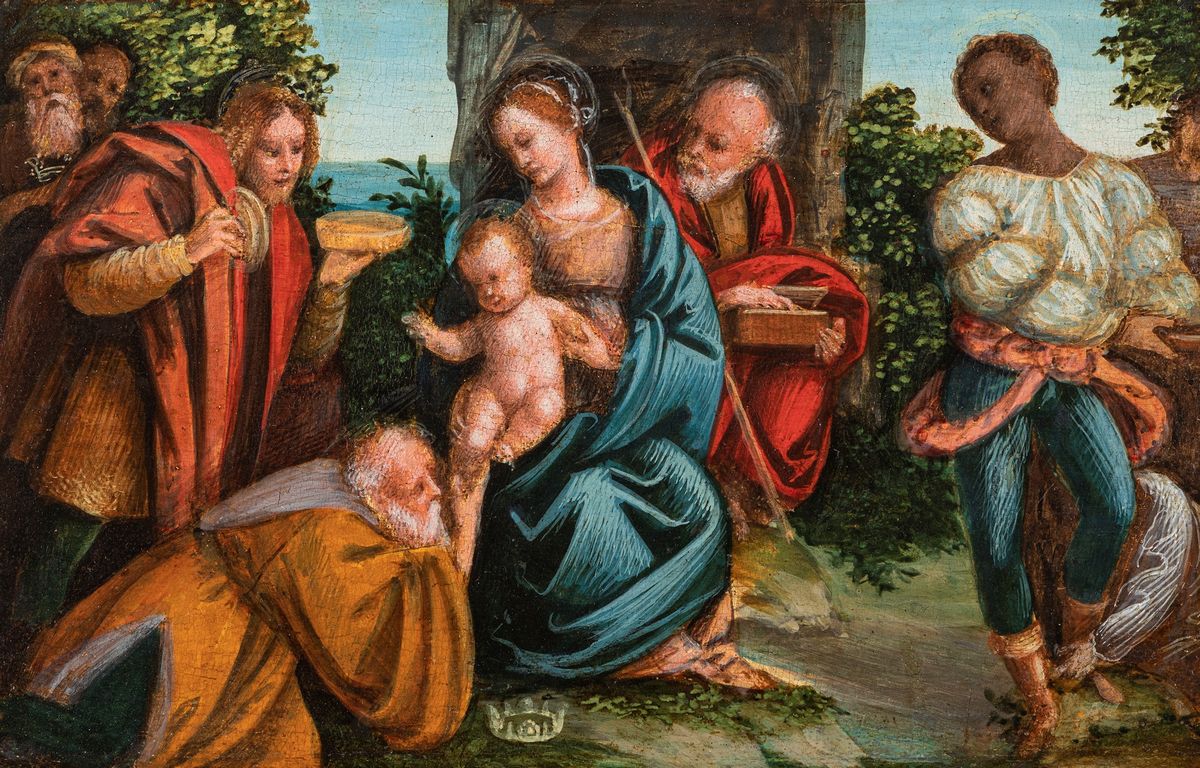 Scuola Piemontese, Seconda Metà del Secolo XVI - Natività, Adorazione dei Magi e Fuga in Egitto